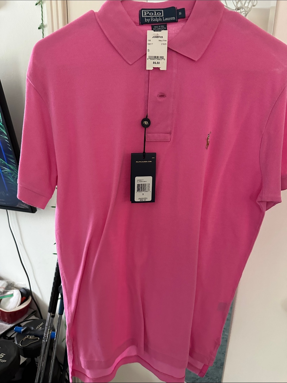 Polo Ralph Lauren Mens Short Sleeve 100% Pima Cotton Polo Shirt New Small Pink